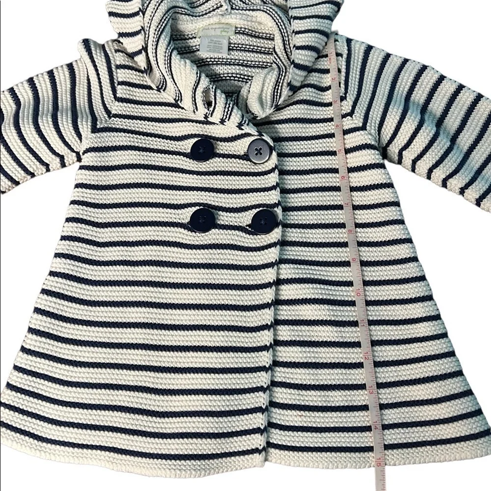 FIRST IMPRESSIONS BABY GIRL STRIPED WHITE AND BLUE KNIT SWEATER SIZE 24 MONTHS